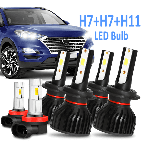 For Hyundai Tucson 2016 2017 2018 Combo H7 H7 H11 LED Headlight Fog Light Bulbs Pack of 6