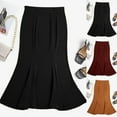 thumbnail image 7 of vigerkar Women's Elegant Vintage Velvet Midi Skirt Flowy Panel Design Pleated Maxi Skirt Black, 3XL, 7 of 7