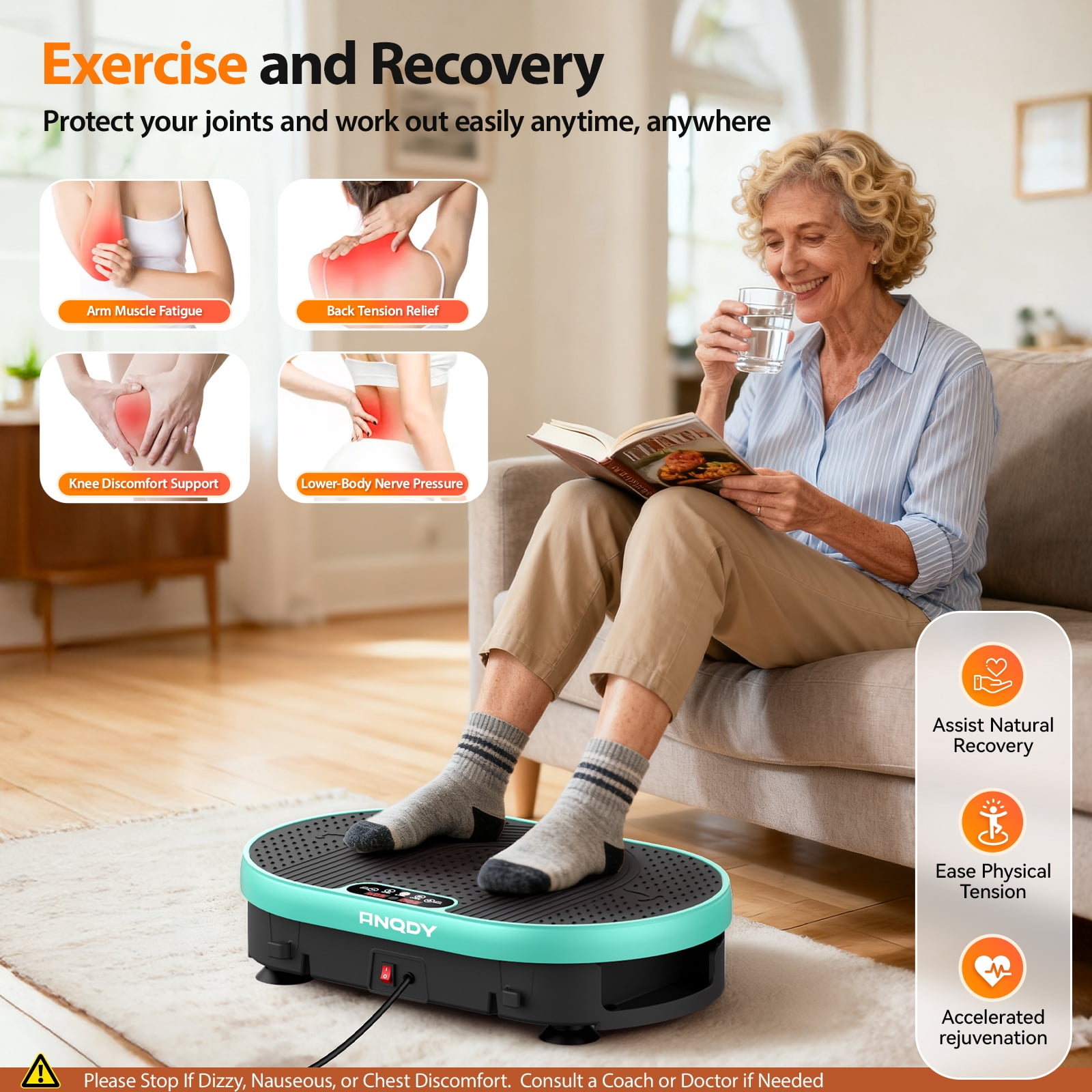Anqdy Vibrate Plate Exercise Machine Clearance Whole Body Shake Plate Weight Loss Equipment