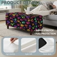 thumbnail image 4 of Jiueut Colorful Dog Paw Print Rectangle Ottoman Cover Folding Storage Ottoman Bench Slipcovers Footrest Stool Covers Washable Footstool Protector Cover with Elastic Bottom, Small, 4 of 7