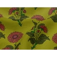 thumbnail image 4 of oneOone Viscose Jersey Lime Green Fabric Floral Block Craft Projects Decor Fabric Printed By The Yard 60 Inch Wide, 4 of 5