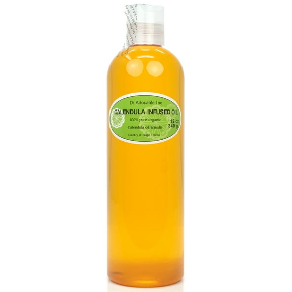 Dr Adorable - 12 oz - Calendula Infused Oil - 100% Pure Organic Cold Pressed Natural