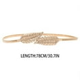 thumbnail image 3 of Baohd Ceinture de Robe Élastique Style Simple Feuilles Réglables Sangle Extensible Manteau Matelassé Multicolore Ornements Cintrés Saint-Valentin 78cm/or, 3 of 6