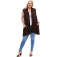 thumbnail image 4 of Pastel by Vivienne Women's Sleeveless Cardigan in Plus Size Brown XXX-Large, 4 of 4