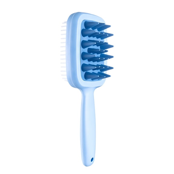 bestolf Double-sided Shampoo Brush with Long Handle Fine Wide Teeth Scalp Massager Men Women 2-in-1 Hair Detangling Scrubber Brush