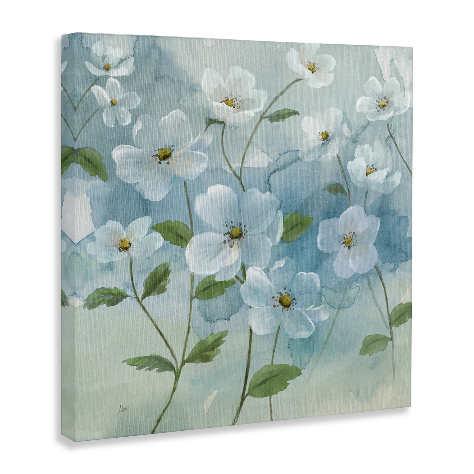 Stupell Industries Bountiful White Flowers Plants & Flowers Painting Wrapped Canvas Art Print Wall Art, 30 x 30