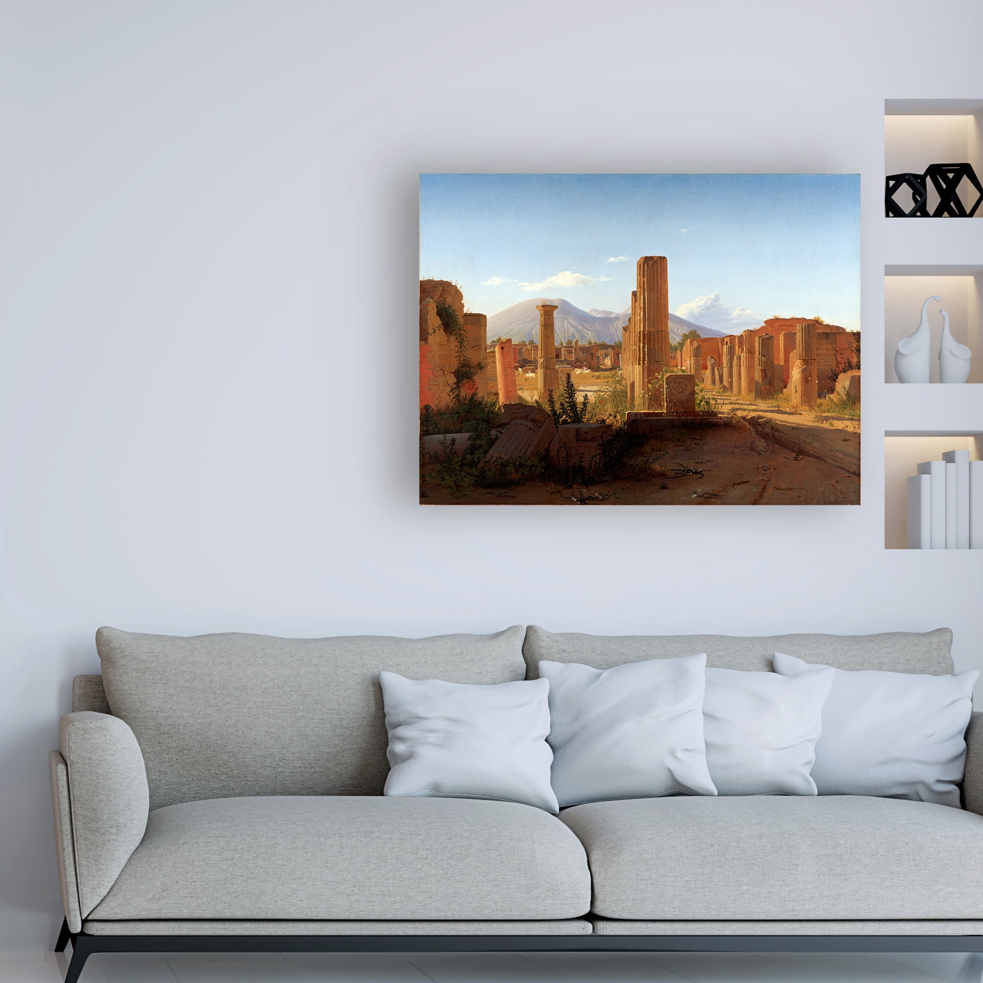Trademark Fine Art 'The Forum, Pompeii, and Vesuvius' Canvas Art by Kobke