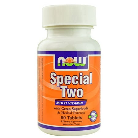 NOW Foods Vegetarian Special Two Multivitamin with Green Superfoods Tablets, 90
