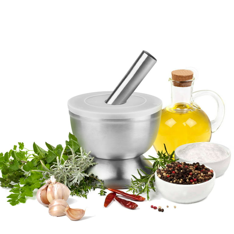 Stainless Steel Mortar and Pestle Set, Heavy Polished Manual Grinder,  Enhanced Performance Spice Grinder, High Efficiency Pill Crusher, Herb  Bowl, Pesto Powder - Yahoo Shopping
