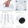 thumbnail image 5 of 24 Inch Metal Bar Stools Set of 2, Stackable Backless Industrial Stools for Indoor Outdoor Kitchen Dining Patio Garden Classroom (White), 5 of 11