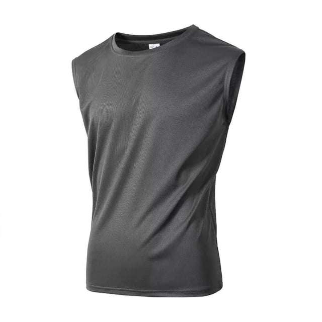 Timegard Débardeurs pour Hommes Tee-Shirts de Course Respirants Sans Manches Couleur Unie Col Rond