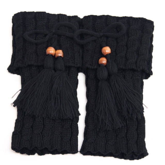 Sonducket Calentadores de piernas de punto para mujer Ropa, zapatos y accesorios Miscelánea negro