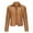 Brown, variant on Inleife Womens Solid Color Short Thin Faux Leather Jacket Long Sleeved Casual Short Jacket Tops for Women