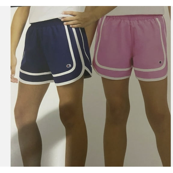 Champion Girl”s Youth Athletic Shorts - Blue and Pink - Size Medium 10/12