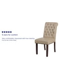thumbnail image 5 of Emma + Oliver Beige LeatherSoft Parsons Chair with Rolled Back & Nail Trim, 5 of 14