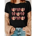 thumbnail image 1 of Camiseta con estampado de Cupido para San Valentín para mujer, informal, de punto, 100 % algodón, cuello redondo, manga corta, transpirable, holgada, para primavera/verano, con estampado geométrico, d, 1 of 7