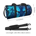 thumbnail image 2 of Balery Futuristic Blue Light Wolf Bolsa de Gimnasio para Mujeres y Hombres, Bolsa de Viaje Impermeable, Bolsa de Fin de Semana con Compartimento para Zapatos y Bolsillo Húmedo, 2 of 6