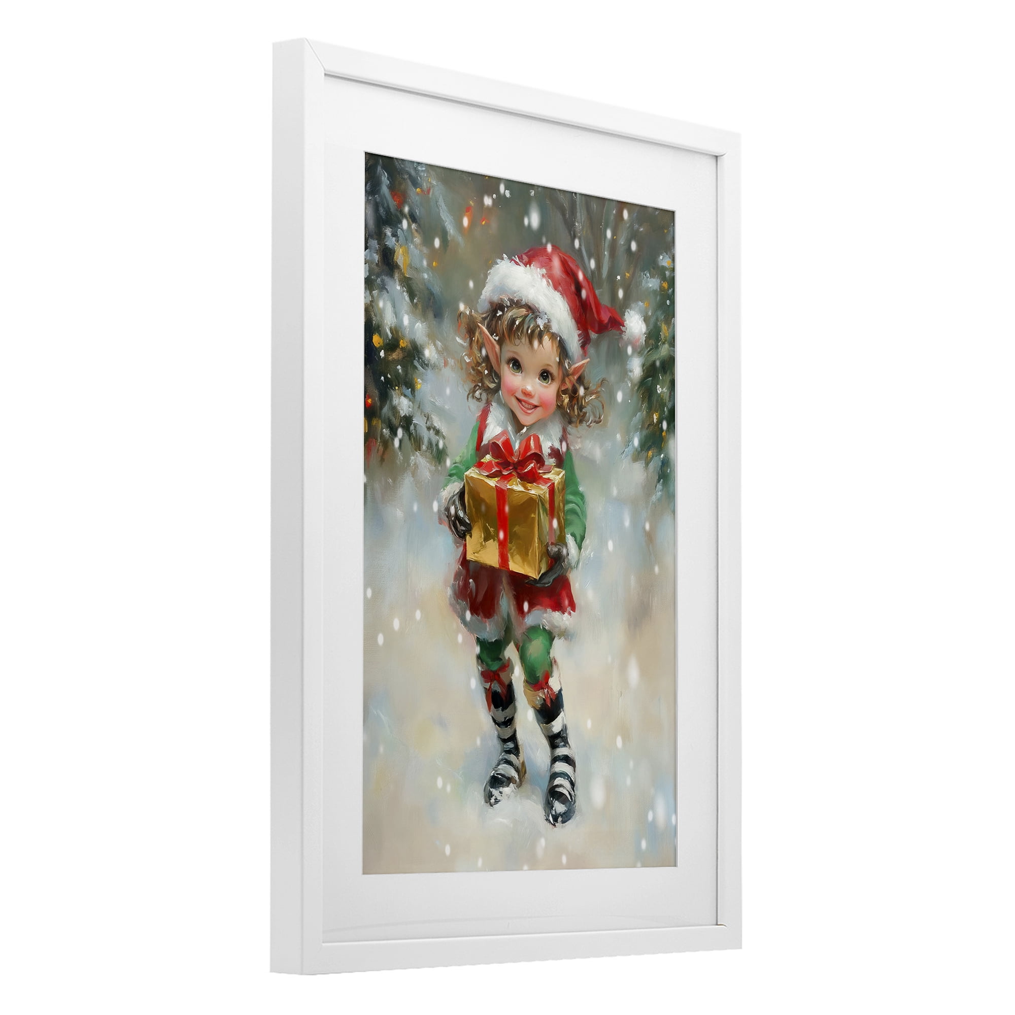 Stupell Industries Santa's Little Elf White Framed Print Under Glass, design by Tina LeCour