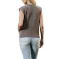 thumbnail image 3 of INSPIRE CHIC Summer Sweater Vest for Women Crew Neck Sleeveless Sweater Lightweight Casual Knit Pullover Tank Tops XS Coffee, 3 of 6