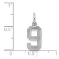 thumbnail image 2 of White Sterling Silver Charm Pendant 9 19 mm 7 Rhodium-Plated Small Satin Number, 2 of 2