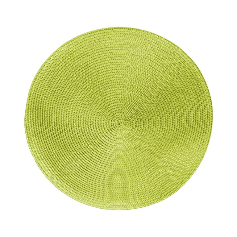 Round Placemats Set Of 4 Woven Placemats Washable Braided Table Mats For Dining Table Heat Resistant Non-Slip Circle Place Mats(Black