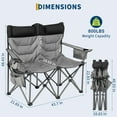 thumbnail image 5 of DSstyles Oversized Padded Camping Chairs, Hevy Duty Folding Camp Chair - 500Lbs Support for Adults - Comfortable Camping Chair with High Back & Pillow, 1 Pack, 5 of 6
