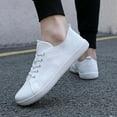 thumbnail image 6 of XIMIN Couple Solid Color Wide Head Outdoor Barefoot Zero Drop Sole Minimalist Shoes Breathable Comfortable Mens Sneaker Casual Shoes with Arch Support (6, White), 6 of 6