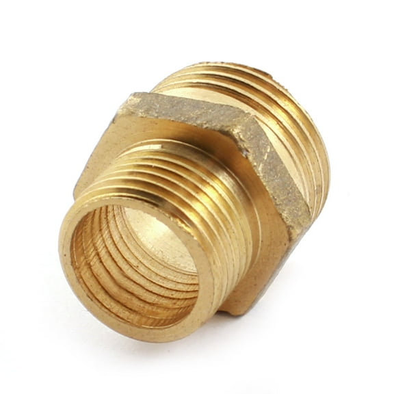 1/2PT x 3/8PT Male to Male Thread Hex Nipple Fitting Pipe Connector