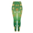 thumbnail image 5 of Vekome Green Womens Leggings Plus Size St Patricks Day High Waisted Yoga Pants Seamless Clover Lightweight Running Tights XL, 5 of 8