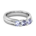 thumbnail image 2 of 0.30 Ct Tanzanite Three Stone Harmony 925 Sterling Silver Women Valentines Day Gifts Ring, 2 of 2