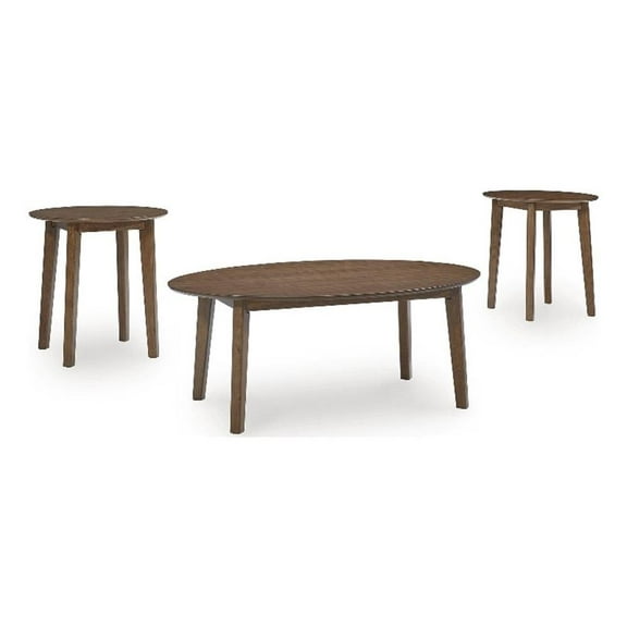 Bowery Hill Modern / Contemporary Wood Brown Finish Table - Set of 3