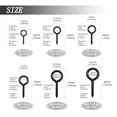 thumbnail image 2 of Black Screw Eye Hooks Assortment 100 Pieces 6 Size Eye Bolts Kit, Zinc Plated, 2 of 5