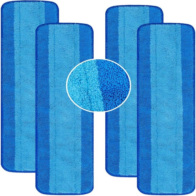 CUITING 4 Pack Deep Cleaning Pad for Bona Hardwood Floor Cleaner Mop Replacement Microfiber Mop Pads Use for 18 Inch Spray Mops Reusable Mop Refill Pads