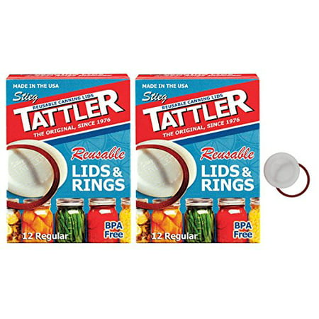 Tattler Reusable Regular Size Canning Lids 12 count - 2 Pack (Total 24 ...