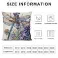 thumbnail image 5 of Shiartex Dragonfly Throw Pillow Covers Lavender Flower Plants Classic Art Printed White Purple  Decor for Indoor Living Room Couch Bed Home Square with Zipper Cushion Cover  20x20in, 5 of 5