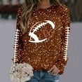 thumbnail image 4 of Sweatshirt for Women Crew Neck Long Sleeve Rugby Sequin Print Tops Fall Fashion 2025 Pullover Sweaters Winter Clothes, 4 of 5