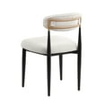 thumbnail image 3 of Set of 2 Beige Boucle Upholstered Dining Chair Metal Frame Armless chair for Kitchen - Fortmok, 3 of 10