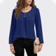 thumbnail image 5 of Camisas de Manga Corta para las Mujeres Casual Color Sólido Blusas Plisadas, Moda Cuello Redondo Tops de Verano para la Fiesta, 5 of 8