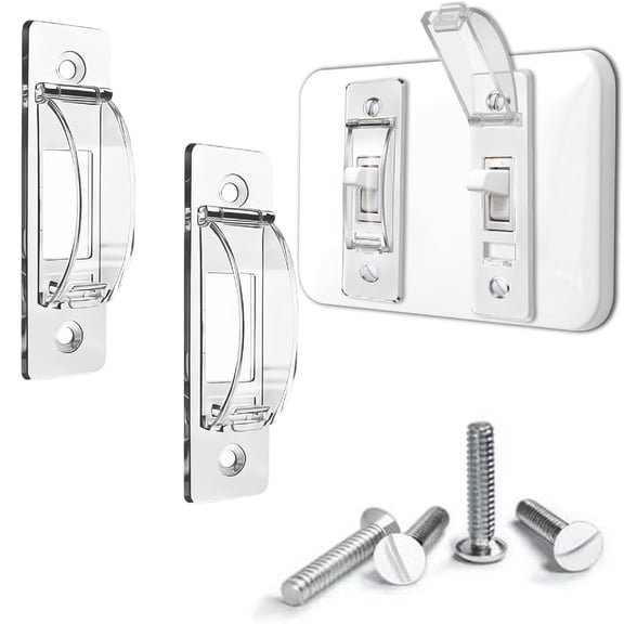 2 Pack Clear Wall Switch Guard, Childproof Light Switch Cover Guard,Light Switch Protection,Lock Toggle Switch in On or Off Position