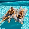 thumbnail image 5 of Big Joe Lux Lagoon Lounger Pool Float, Black and White Cape Stripe, Premier Mesh, Durable UV Protected Polyester Blend, No Inflation Needed, 5 of 9