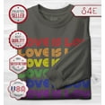 thumbnail image 2 of S4E Men's Love is Love Rainbow Gay Pride Long Sleeve ShirtX-Large Charcoal, 2 of 4