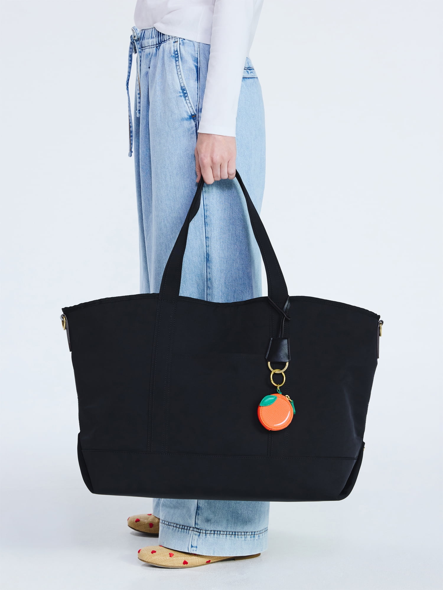 Free Assembly Women's Nylon Boat Tote, Black