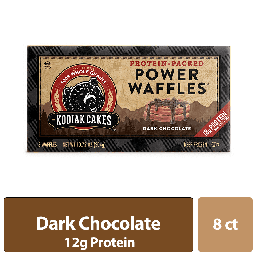 Kodiak Cakes Dark Chocolate Power Waffles, Protein Packed