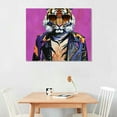 thumbnail image 2 of Acheng Tiger Wall Art Prints Handsome Tiger Printed on Purple Canvas Picture Wildlife Animal Paintings for Living Room Nursury Baby Shower Bedroom Home Decoration Poster, Cool Artwork Gift 20x16in, 2 of 6