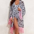 thumbnail image 2 of Penkiiy Women One-piece Slanted Shoulder Swimwear Bikini with Long Sleeve Bathing Suits with Kimono Cover Up S White, 2 of 7