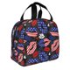 thumbnail image 2 of Fotbe American With Lips Bolsa Térmica con Estampado y Forro de Aluminio Grueso Bolsa de Almuerzo con Bolsillo Frontal para Hombres y Mujeres, Ideal para Trabajo, Escuela, 2 of 8
