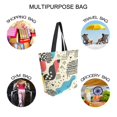 thumbnail image 7 of FORMRS Womens Canvas Tote Bag with Zipper Inner Pocket Shoulder Handbag, Blue Retro Print, 7 of 7