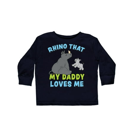 

Inktastic Rhino That My Daddy Loves Me with Cute Rhinos Gift Toddler Boy or Toddler Girl Long Sleeve T-Shirt