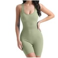 thumbnail image 2 of Idoravan Women's Slimming Long Leg Bodysuit,Women's Seamless Fitness and Back Fitting Jumpsuit Aerial Yoga Suit Green S, 2 of 9