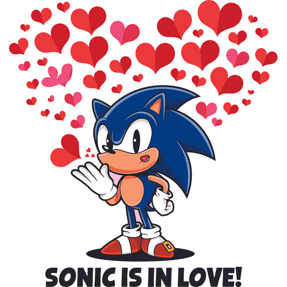 Cartoon Character Hedgehog is In Love Cute Quote Wall Decal Supersonic Spiky Hair Kids Children Hoilday Decals Stickers Art Gift Room Walls Wall Decoration - Size: 36 In(W) x 40 In(H)